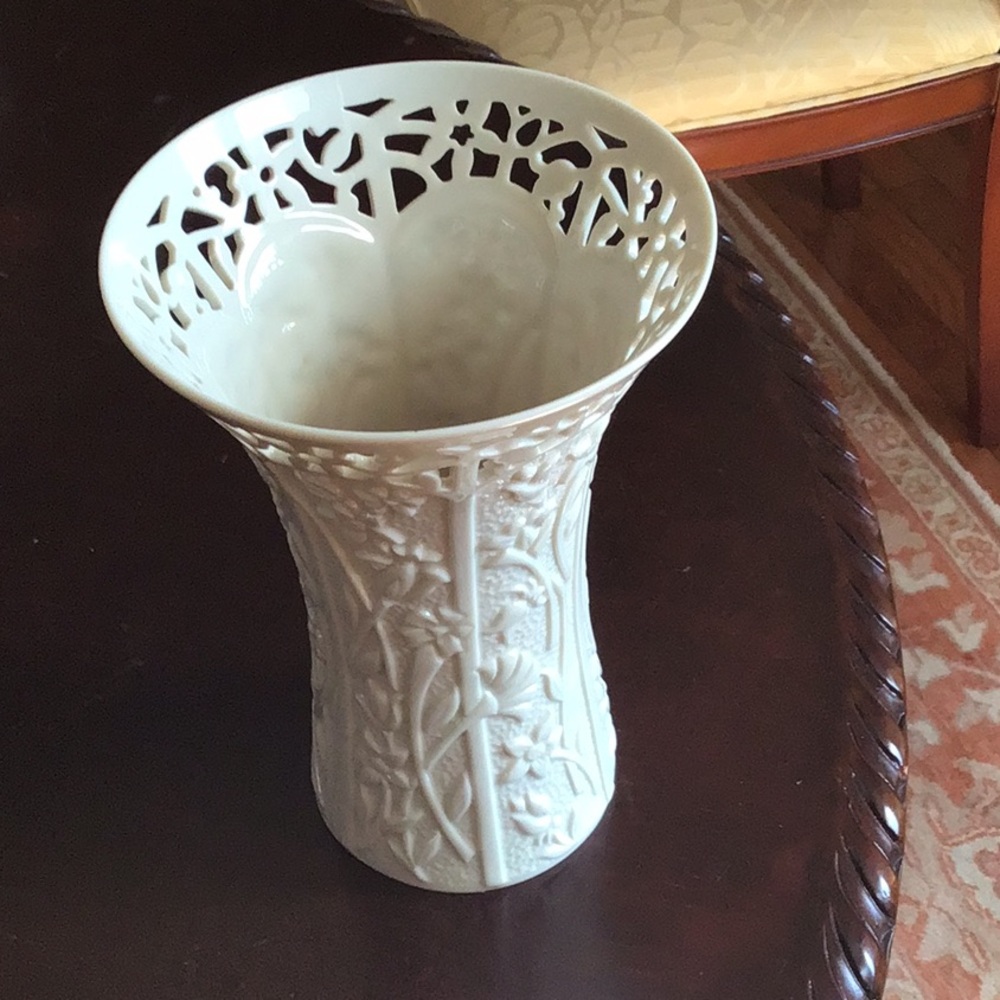 Elegant Cream Ceramic Lenox Vase